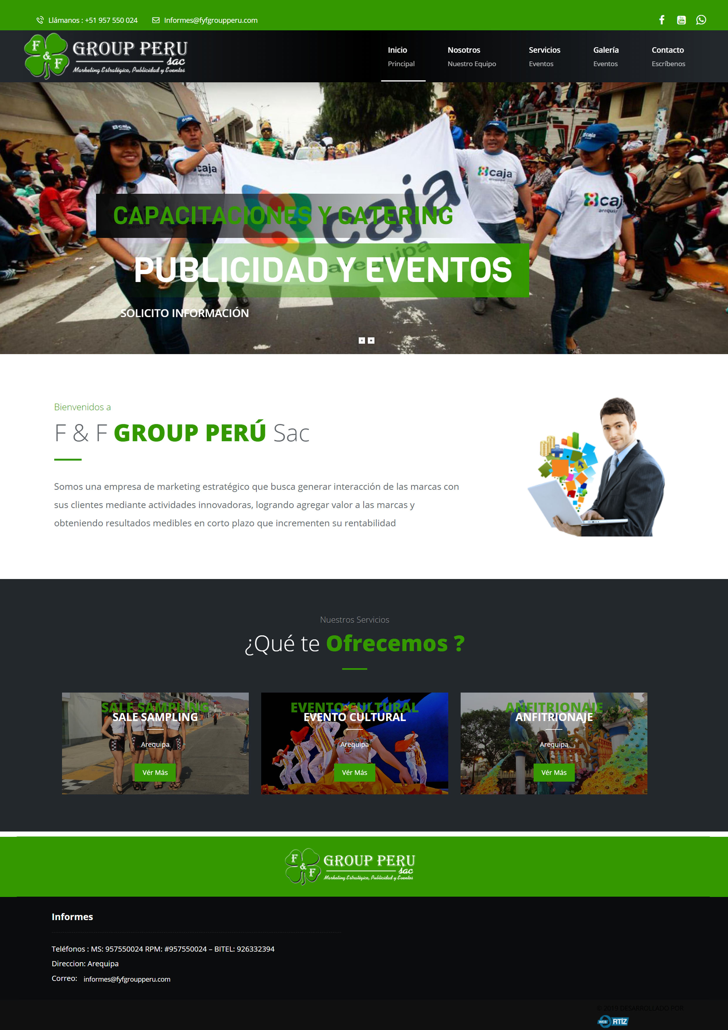 Proyecto web FYF GROUP PERÚ - caso de éxito Ortiz Web